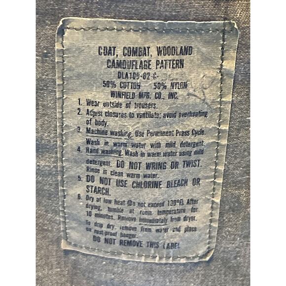 Vintage USMC Military Jacket Mens Small LS Woodland Camo Missing 2 Buttons - Picture 7 of 12